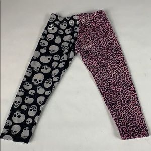Metallic skulls animal print leggings 18M